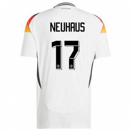 Kandiny Kinderen Duitsland Florian Neuhaus #17 Wit Thuisshirt Thuistenue 24-26 T-Shirt België