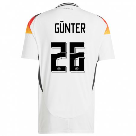 Kandiny Bambino Maglia Germania Christian Günter #26 Bianco Kit Gara Home 24-26 Maglietta