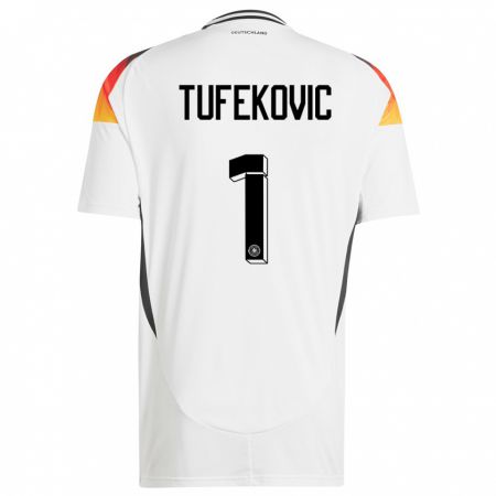 Kandiny Kinder Deutschland Martina Tufekovic #1 Weiß Heimtrikot Trikot 24-26 T-Shirt Österreich