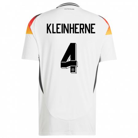 Kandiny Kinder Deutschland Sophia Kleinherne #4 Weiß Heimtrikot Trikot 24-26 T-Shirt Österreich