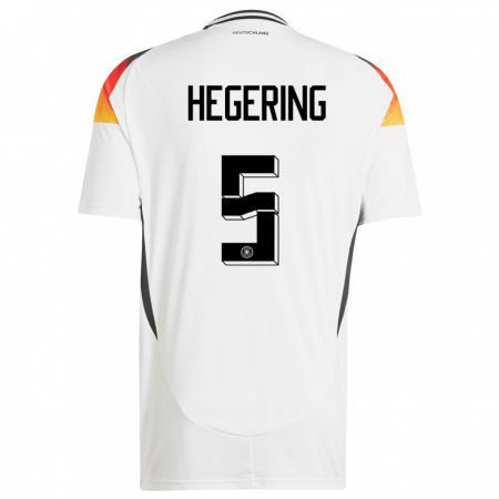 Kandiny Kinder Deutschland Marina Hegering #5 Weiß Heimtrikot Trikot 24-26 T-Shirt Österreich