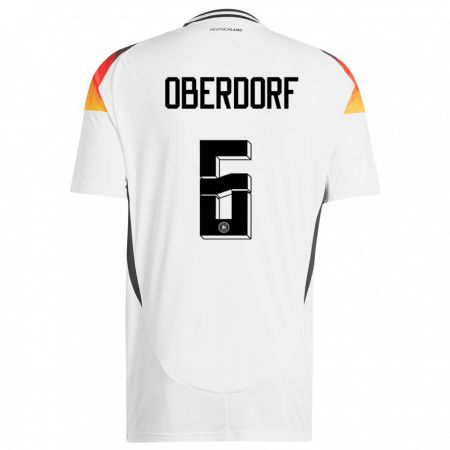 Kandiny Kinder Deutschland Lena Oberdorf #6 Weiß Heimtrikot Trikot 24-26 T-Shirt Österreich