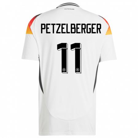 Kandiny Bambino Maglia Germania Ramona Petzelberger #11 Bianco Kit Gara Home 24-26 Maglietta