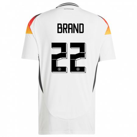 Kandiny Niño Camiseta Alemania Jule Brand #22 Blanco 1ª Equipación 24-26 La Camisa