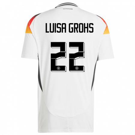 Kandiny Kinder Deutschland Maria Luisa Grohs #22 Weiß Heimtrikot Trikot 24-26 T-Shirt Österreich