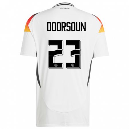 Kandiny Bambino Maglia Germania Sara Doorsoun #23 Bianco Kit Gara Home 24-26 Maglietta