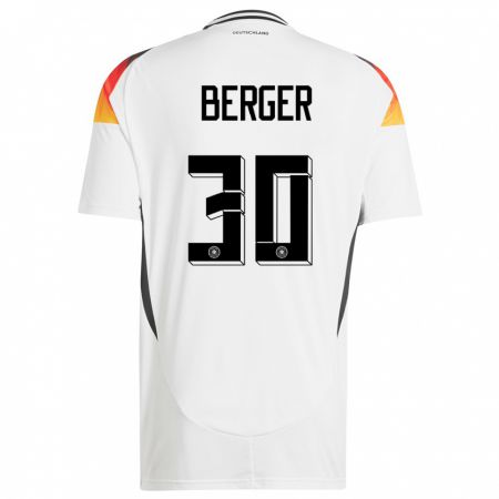 Kandiny Niño Camiseta Alemania Ann Katrin Berger #30 Blanco 1ª Equipación 24-26 La Camisa