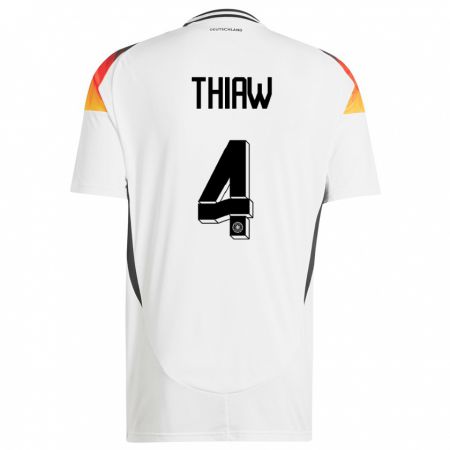 Kandiny Kinderen Duitsland Malick Thiaw #4 Wit Thuisshirt Thuistenue 24-26 T-Shirt België