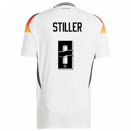 Kandiny Kinder Deutschland Angelo Stiller #8 Weiß Heimtrikot Trikot 24-26 T-Shirt Österreich