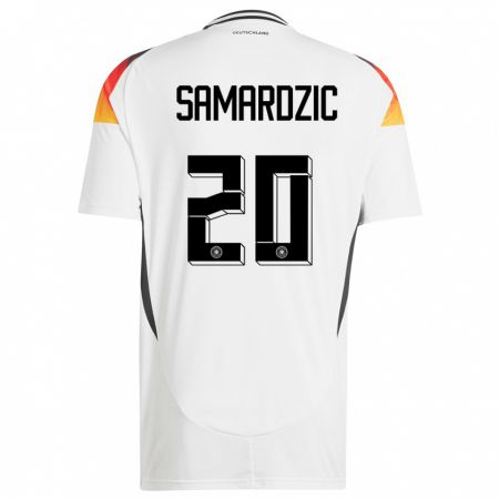 Kandiny Niño Camiseta Alemania Lazar Samardzic #20 Blanco 1ª Equipación 24-26 La Camisa