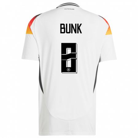 Kandiny Niño Camiseta Alemania Daniel Bunk #8 Blanco 1ª Equipación 24-26 La Camisa