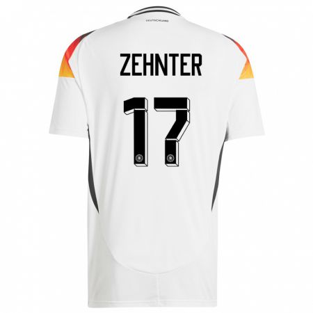 Kandiny Niño Camiseta Alemania Aaron Zehnter #17 Blanco 1ª Equipación 24-26 La Camisa