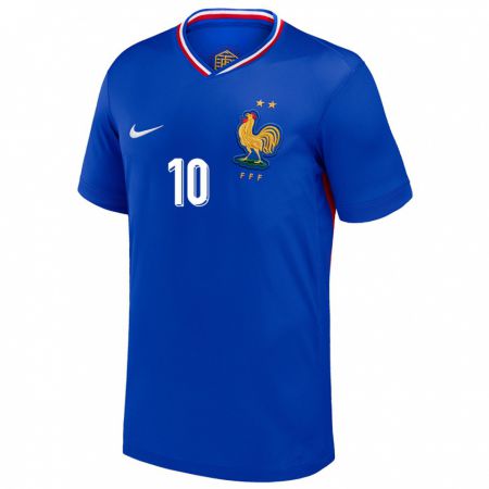 Kandiny Kinderen Frankrijk Kylian Mbappe #10 Blauw Thuisshirt Thuistenue 24-26 T-Shirt België