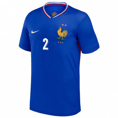 Kandiny Kinder Frankreich Benjamin Pavard #2 Blau Heimtrikot Trikot 24-26 T-Shirt Österreich