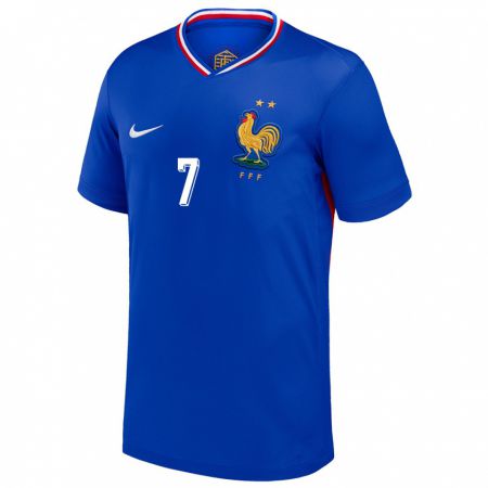 Kandiny Kinder Frankreich Ouleymata Sarr #7 Blau Heimtrikot Trikot 24-26 T-Shirt Österreich