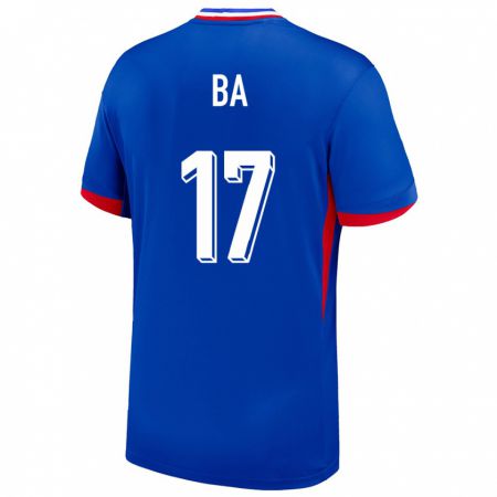 Kandiny Bambino Maglia Francia Abdoullah Ba #17 Blu Kit Gara Home 24-26 Maglietta