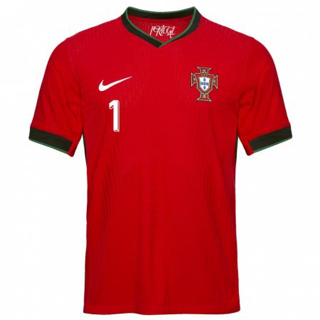 Kandiny Kinderen Portugal Goncalo Ribeiro #1 Rood Thuisshirt Thuistenue 24-26 T-Shirt