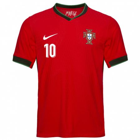 Kandiny Kinderen Portugal Joao Mario #10 Rood Thuisshirt Thuistenue 24-26 T-Shirt België