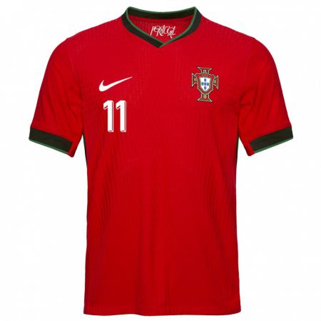 Kandiny Kinderen Portugal Diego Moreira #11 Rood Thuisshirt Thuistenue 24-26 T-Shirt