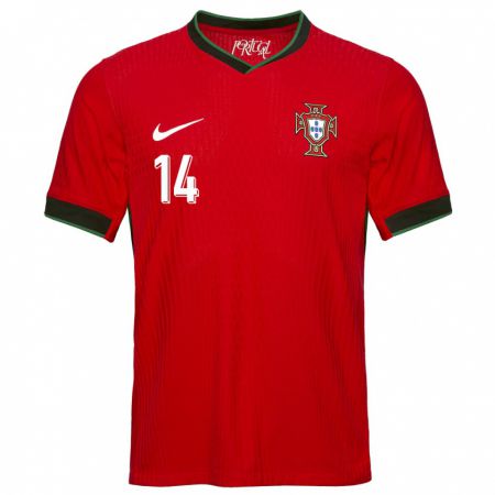 Kandiny Kinderen Portugal Rodrigo Conceicao #14 Rood Thuisshirt Thuistenue 24-26 T-Shirt