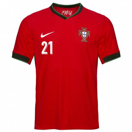 Kandiny Kinderen Portugal Andre Almeida #21 Rood Thuisshirt Thuistenue 24-26 T-Shirt België