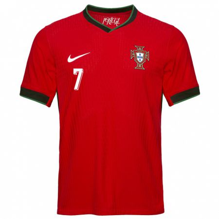 Kandiny Kinderen Portugal Cristiano Ronaldo #7 Rood Thuisshirt Thuistenue 24-26 T-Shirt België