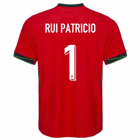 Kandiny Kinderen Portugal Rui Patricio #1 Rood Thuisshirt Thuistenue 24-26 T-Shirt België