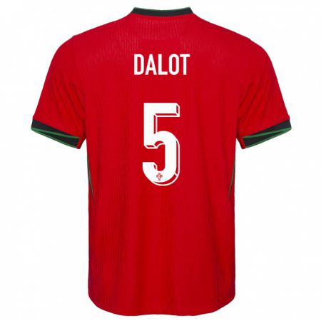 Kandiny Kinder Portugal Diogo Dalot #5 Rot Heimtrikot Trikot 24-26 T-Shirt Österreich