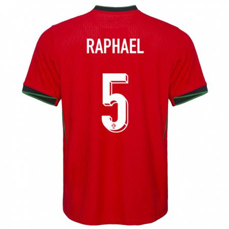 Kandiny Kinderen Portugal Raphael Guerreiro #5 Rood Thuisshirt Thuistenue 24-26 T-Shirt België