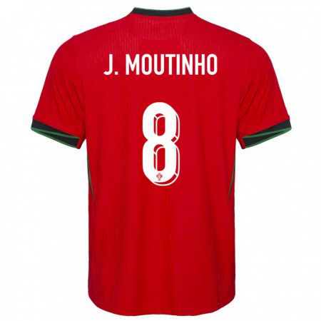 Kandiny Kinderen Portugal Joao Moutinho #8 Rood Thuisshirt Thuistenue 24-26 T-Shirt