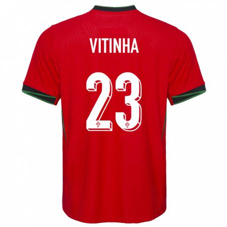 Kandiny Kinderen Portugal Vitinha #23 Rood Thuisshirt Thuistenue 24-26 T-Shirt