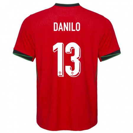 Kandiny Kinderen Portugal Danilo Pereira #13 Rood Thuisshirt Thuistenue 24-26 T-Shirt België