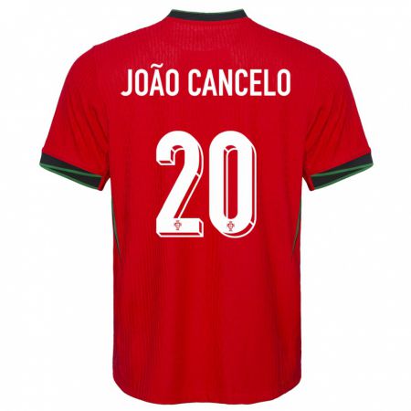 Kandiny Kinderen Portugal Joao Cancelo #20 Rood Thuisshirt Thuistenue 24-26 T-Shirt België