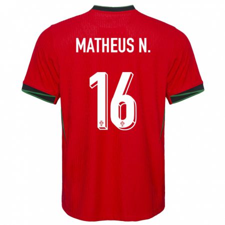 Kandiny Kinderen Portugal Matheus Nunes #16 Rood Thuisshirt Thuistenue 24-26 T-Shirt België