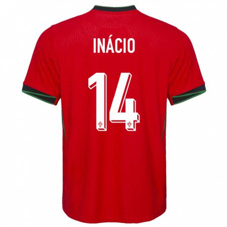 Kandiny Kinderen Portugal Goncalo Inacio #14 Rood Thuisshirt Thuistenue 24-26 T-Shirt België