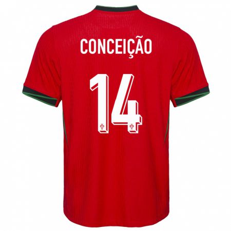 Kandiny Kinderen Portugal Rodrigo Conceicao #14 Rood Thuisshirt Thuistenue 24-26 T-Shirt