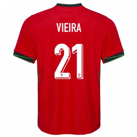 Kandiny Kinderen Portugal Fabio Vieira #21 Rood Thuisshirt Thuistenue 24-26 T-Shirt