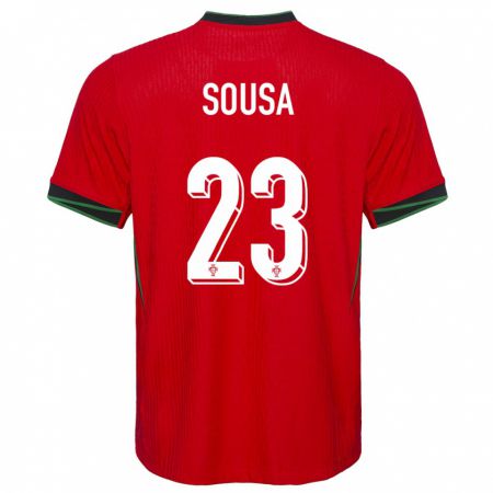 Kandiny Kinderen Portugal Afonso Sousa #23 Rood Thuisshirt Thuistenue 24-26 T-Shirt België