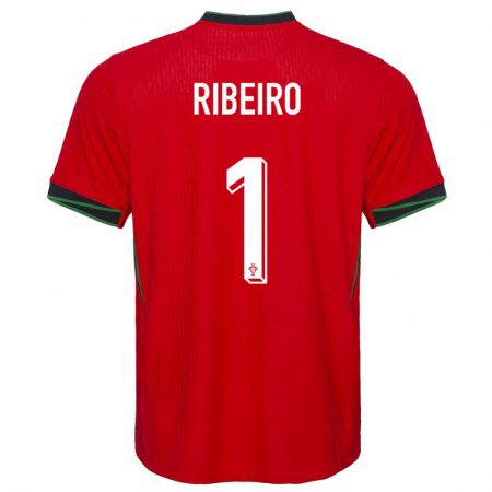 Kandiny Kinderen Portugal Goncalo Ribeiro #1 Rood Thuisshirt Thuistenue 24-26 T-Shirt België