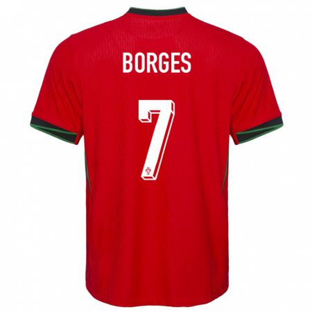 Kandiny Kinder Portugal Carlos Borges #7 Rot Heimtrikot Trikot 24-26 T-Shirt Österreich