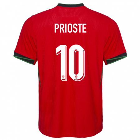 Kandiny Kinder Portugal Diogo Prioste #10 Rot Heimtrikot Trikot 24-26 T-Shirt Österreich