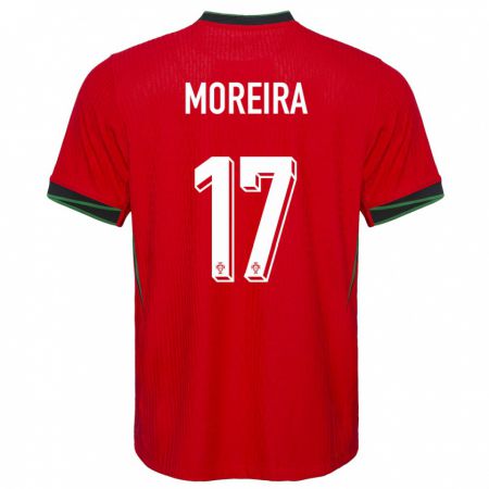 Kandiny Kinderen Portugal Afonso Moreira #17 Rood Thuisshirt Thuistenue 24-26 T-Shirt België