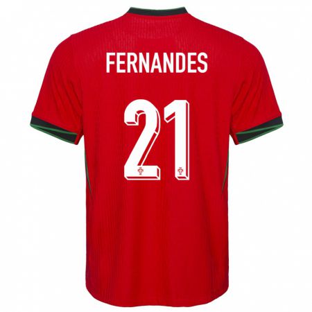 Kandiny Kinderen Portugal Mateus Fernandes #21 Rood Thuisshirt Thuistenue 24-26 T-Shirt België