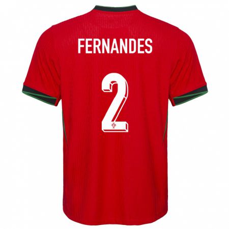 KandinyキッズポルトガルMartim Fernandes#2赤ホームシャツ24-26ジャージーユニフォーム