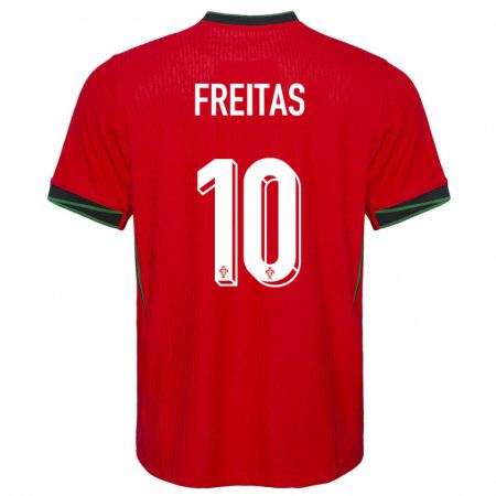 Kandiny Kinderen Portugal Tiago Freitas #10 Rood Thuisshirt Thuistenue 24-26 T-Shirt België