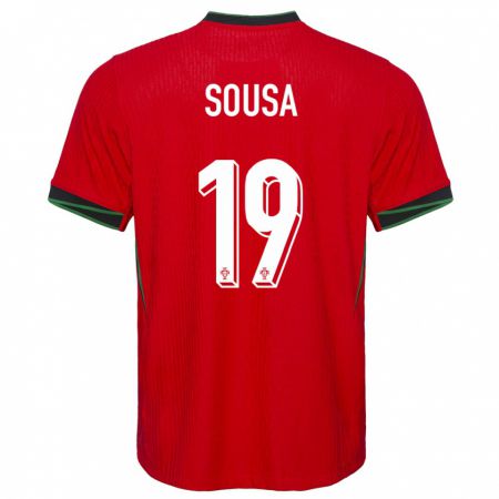 Kandiny Kinderen Portugal Goncalo Sousa #19 Rood Thuisshirt Thuistenue 24-26 T-Shirt België