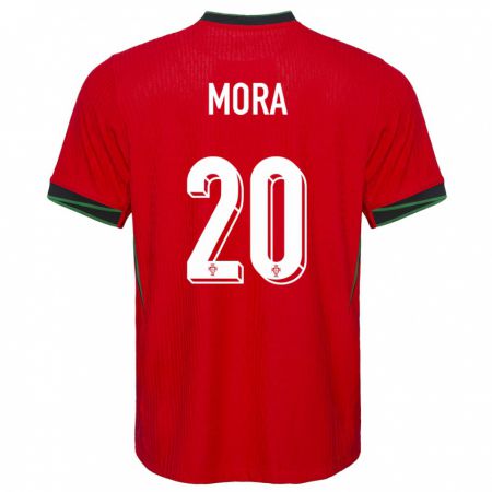 Kandiny Kinderen Portugal Rodrigo Mora #20 Rood Thuisshirt Thuistenue 24-26 T-Shirt België