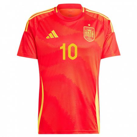 Kandiny Kinderen Spanje Marco Asensio #10 Rood Thuisshirt Thuistenue 24-26 T-Shirt