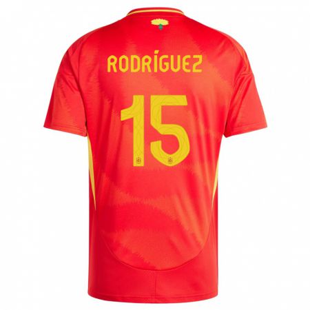 Kandiny Kinderen Spanje Dani Rodriguez #15 Rood Thuisshirt Thuistenue 24-26 T-Shirt België