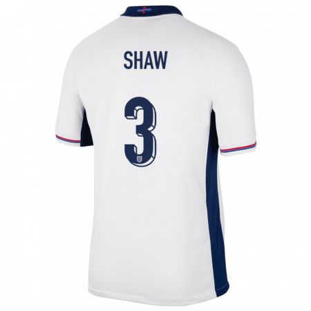 Kandiny Kinderen Engeland Luke Shaw #3 Wit Thuisshirt Thuistenue 24-26 T-Shirt